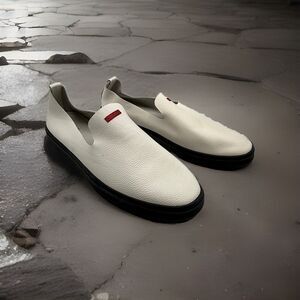 Savale Men’s Shoes Glover White Driving Loafer Slip on Leather EUC 12